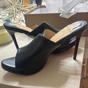 Elegant Black High Heel Mules